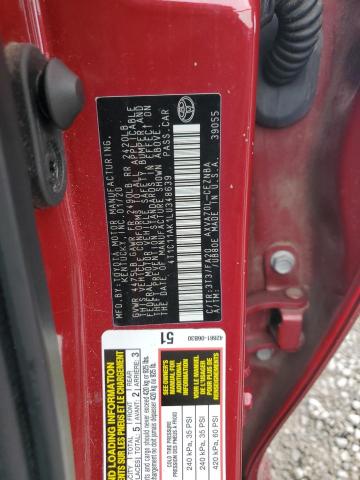 4T1C11AK1LU348639 - 2020 TOYOTA CAMRY LE BURGUNDY photo 12