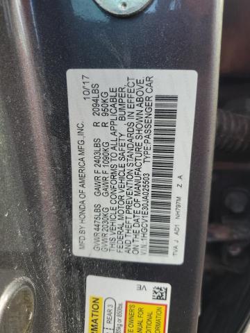 1HGCV1E30JA025503 - 2018 HONDA ACCORD SPORT GRAY photo 12