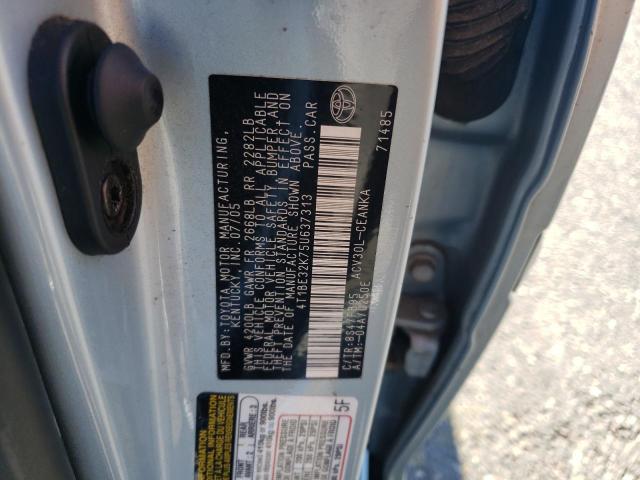 4T1BE32K75U637313 - 2005 TOYOTA CAMRY LE SILVER photo 12