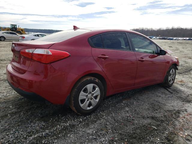 KNAFK4A64G5612436 - 2016 KIA FORTE LX RED photo 3