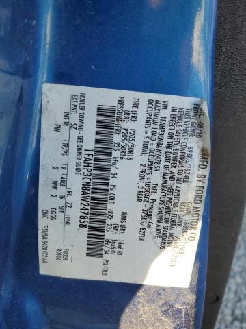 1FAHP3CN8AW247858 - 2010 FORD FOCUS SE BLUE photo 12