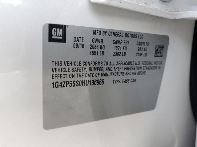 1G4ZP5SS0HU136966 - 2017 BUICK LACROSSE ESSENCE WHITE photo 13