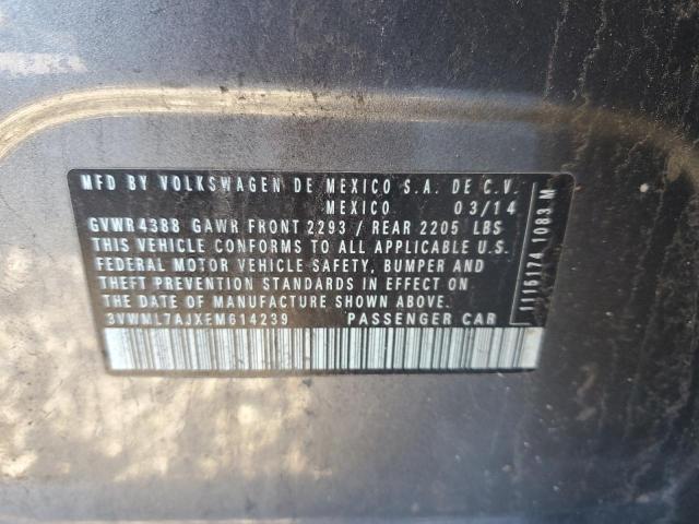 3VWML7AJXEM614239 - 2014 VOLKSWAGEN JETTA TDI GRAY photo 12