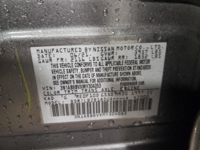 3N1AB8BVXMY304053 - 2021 NISSAN SENTRA S GRAY photo 12