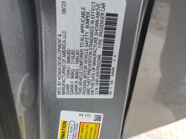 19XFL2H57PE023046 - 2023 HONDA CIVIC LX SILVER photo 12