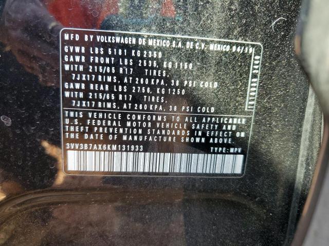 3VV3B7AX6KM131933 - 2019 VOLKSWAGEN TIGUAN SE BLUE photo 13