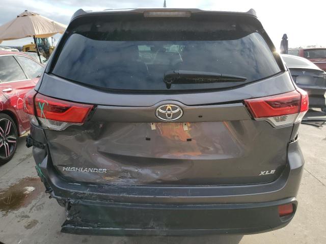 5TDKZRFH3KS356202 - 2019 TOYOTA HIGHLANDER SE GRAY photo 6