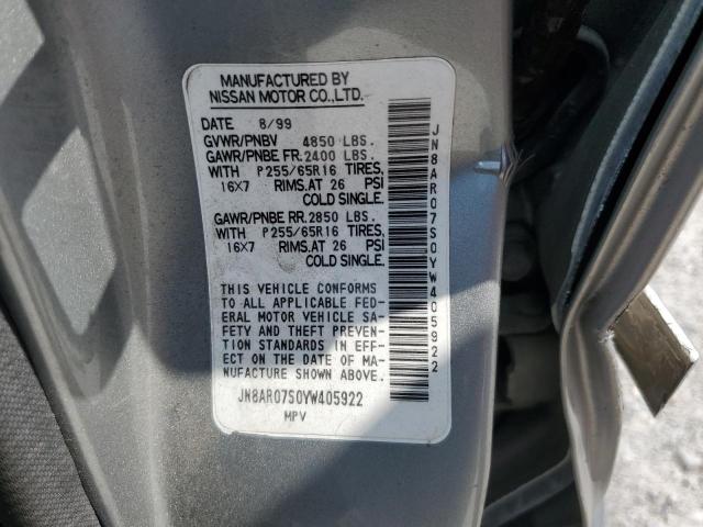 JN8AR07S0YW405922 - 2000 NISSAN PATHFINDER LE 银色 照片 13