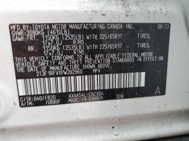 2T3F1RFVXPW392960 - 2023 TOYOTA RAV4 LE 白色 照片 13