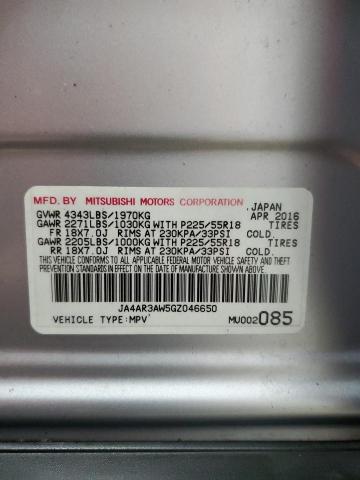JA4AR3AW5GZ046650 - 2016 MITSUBISHI OUTLANDER SPORT ES SILVER photo 13