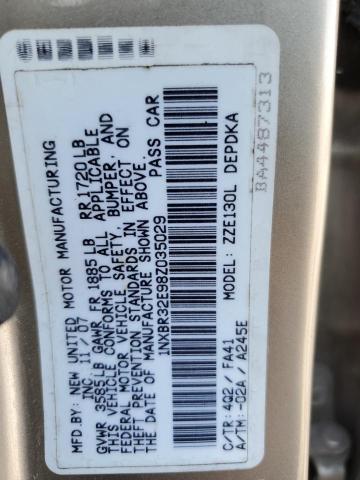 1NXBR32E98Z035029 - 2008 TOYOTA COROLLA CE თაფლისფერი ფოტო 12