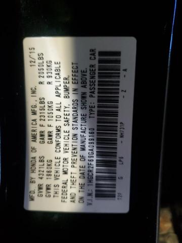 1HGCR2F69GA099160 - 2016 HONDA ACCORD SPORT BLACK photo 13