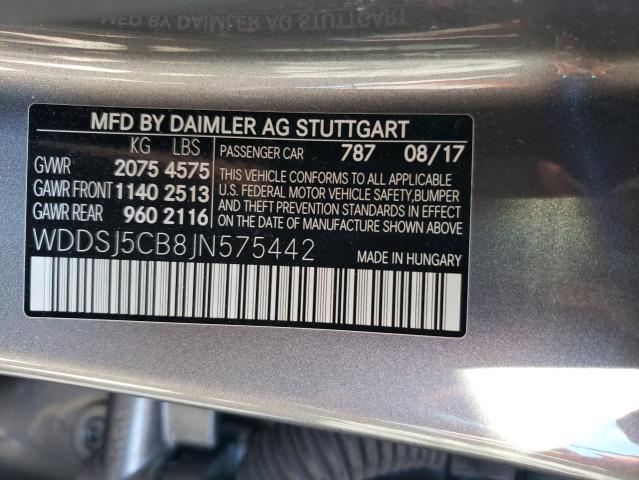 WDDSJ5CB8JN575442 - 2018 MERCEDES-BENZ CLA 45 AMG GRAY photo 12