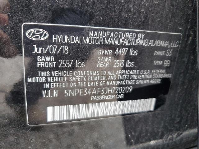5NPE34AF3JH720209 - 2018 HYUNDAI SONATA SPORT Қара фото 12