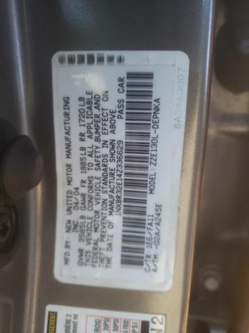 1NXBR32E14Z336629 - 2004 TOYOTA COROLLA CE GRAY photo 12