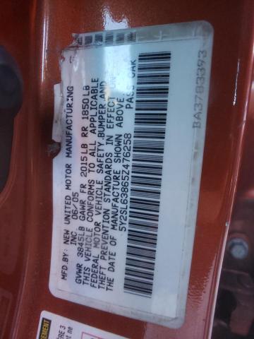 5Y2SL63865Z476258 - 2005 PONTIAC VIBE ORANGE photo 12