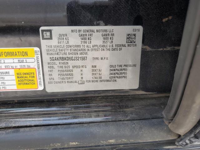 5GAKRBKD6GJ321587 - 2016 BUICK ENCLAVE BLACK photo 13