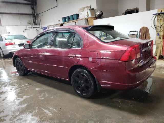 2HGES25842H512127 - 2002 HONDA CIVIC EX MAROON photo 2