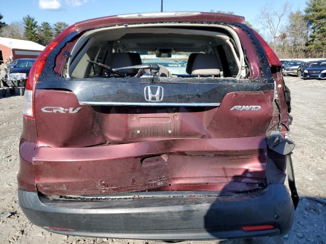 5J6RM4H76EL095183 - 2014 HONDA CR-V EXL BURGUNDY photo 6