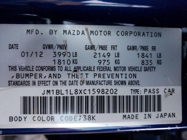 JM1BL1L8XC1598202 - 2012 MAZDA 3 I BLUE photo 13