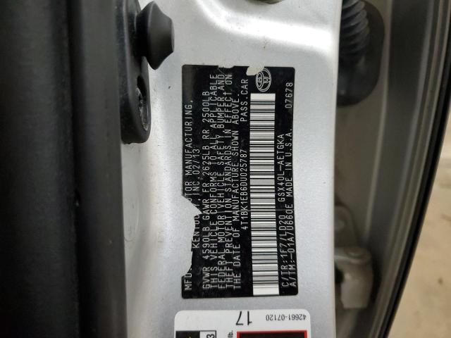 4T1BK1EB6DU025787 - 2013 TOYOTA AVALON BASE 银色 照片 12