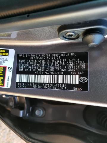 4T1G11AK2PU737068 - 2023 TOYOTA CAMRY SE NIGHT SHADE GRAY photo 12