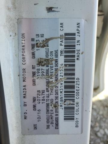 JM1BN1M31H1121534 - 2017 MAZDA 3 GRAND TOURING Biały zdjęcie 12