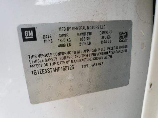 1G1ZE5ST4HF165726 - 2017 CHEVROLET MALIBU LT WHITE photo 12