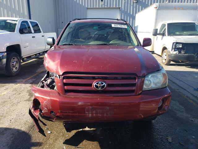 JTEEP21A840036959 - 2004 TOYOTA HIGHLANDER RED photo 5