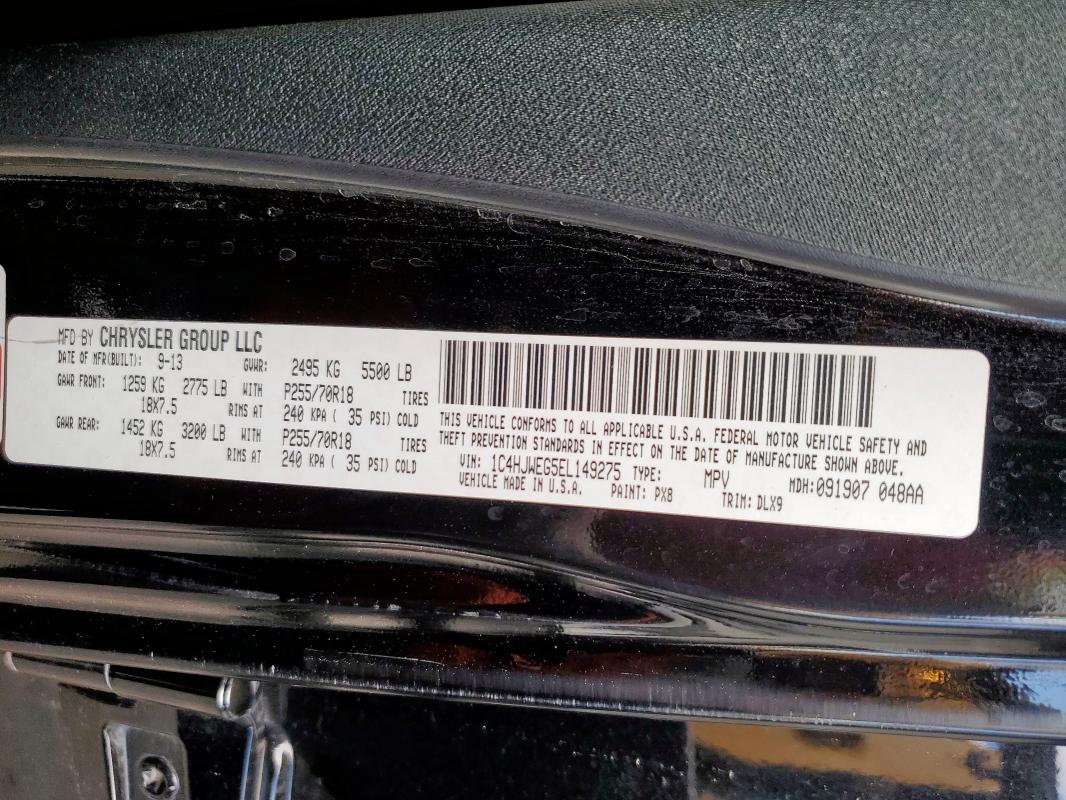 1C4HJWEG5EL149275 - 2014 JEEP WRANGLER U SAHARA BLACK photo 12