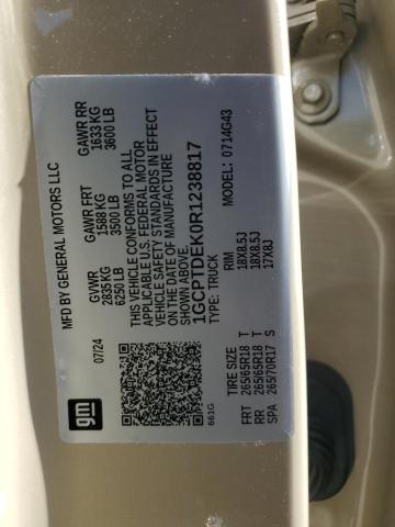1GCPTDEK0R1238817 - 2024 CHEVROLET COLORADO Z71 TAN photo 12