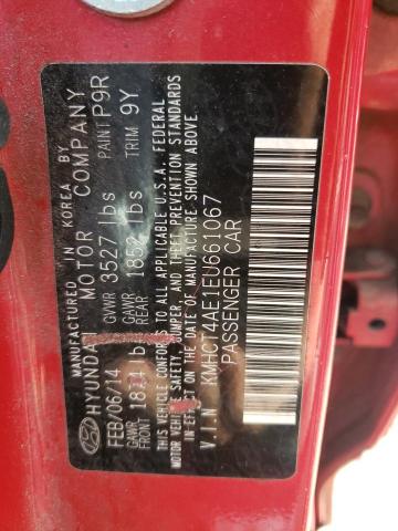 KMHCT4AE1EU661067 - 2014 HYUNDAI ACCENT GLS RED photo 13