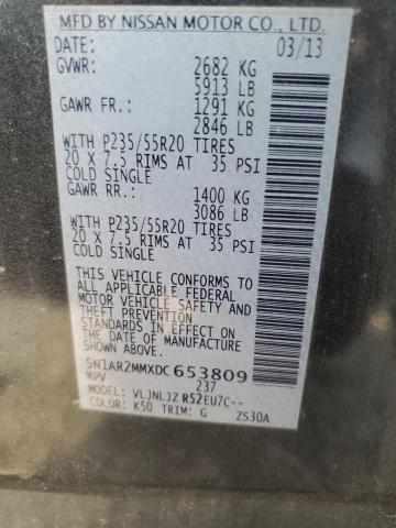 5N1AR2MMXDC653809 - 2013 NISSAN PATHFINDER S GRAY photo 14