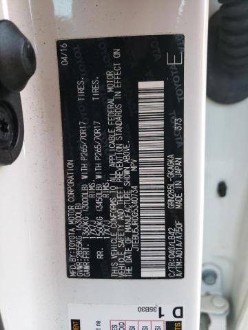 JTEBU5JR0G5340734 - 2016 TOYOTA 4RUNNER SR5/SR5 PREMIUM 白色 照片 12