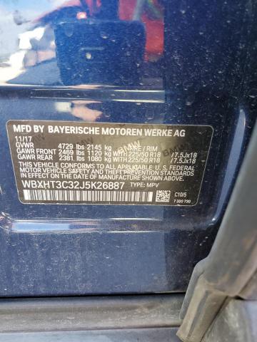 WBXHT3C32J5K26887 - 2018 BMW X1 XDRIVE28I BLUE photo 13
