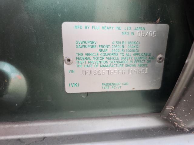 JF1SG67656H719651 - 2006 SUBARU FORESTER 2.5X LL BEAN GREEN photo 12