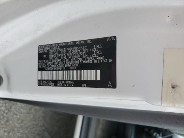 5TBRT34106S478713 - 2006 TOYOTA TUNDRA ACCESS CAB SR5 WHITE photo 12