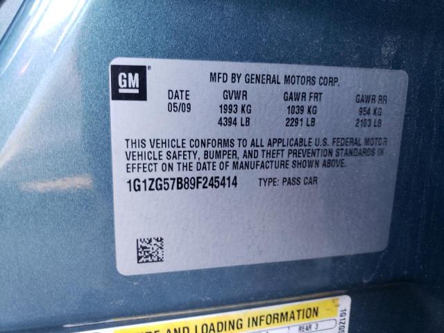 1G1ZG57B89F245414 - 2009 CHEVROLET MALIBU LS GREEN photo 12