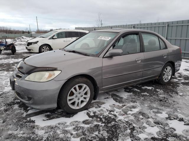 2HGES16695H013089 - 2005 HONDA CIVIC LX GRAY photo 1