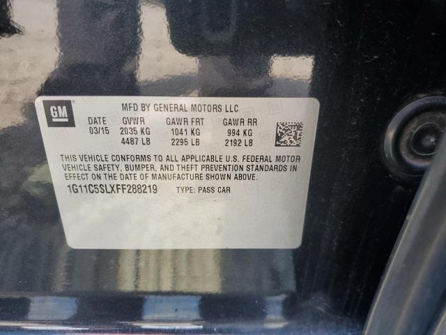 1G11C5SLXFF288219 - 2015 CHEVROLET MALIBU 1LT BLACK photo 13