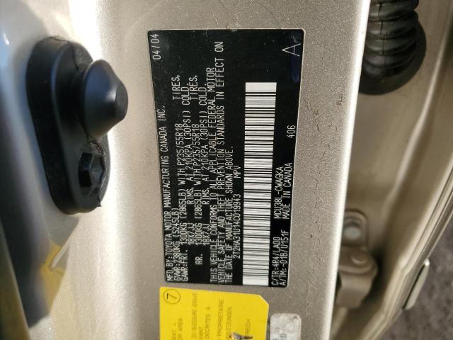 2T2HA31U14C019943 - 2004 LEXUS RX 330 GOLD photo 14