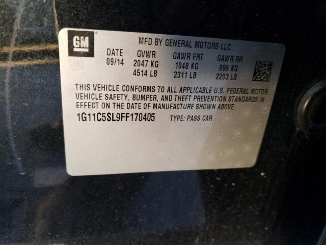 1G11C5SL9FF170405 - 2015 CHEVROLET MALIBU 1LT 黑色 照片 12