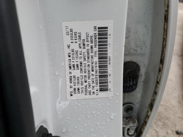 1HGCR2F97HA174742 - 2017 HONDA ACCORD EXL WHITE photo 12