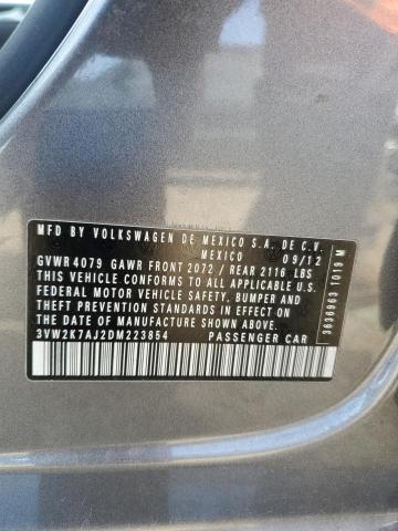 3VW2K7AJ2DM223854 - 2013 VOLKSWAGEN JETTA BASE GRAY photo 12