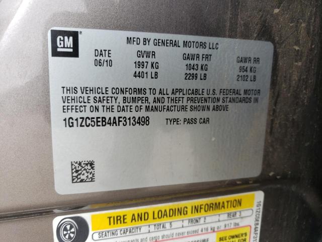 1G1ZC5EB4AF313498 - 2010 CHEVROLET MALIBU 1LT 棕色 照片 12