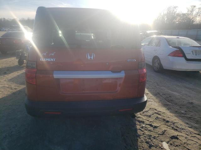 5J6YH2H72AL001542 - 2010 HONDA ELEMENT EX ORANGE photo 6