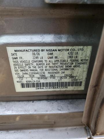 1N4AL11D56N422236 - 2006 NISSAN ALTIMA S BEIGE photo 12