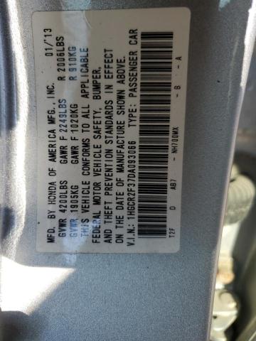 1HGCR2F37DA093066 - 2013 HONDA ACCORD LX SILVER photo 12