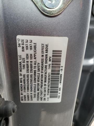 7FARW1H57HE007671 - 2017 HONDA CR-V EX SILVER photo 12