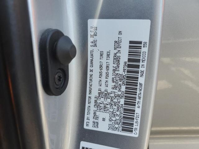 3TYCZ5AN2NT071364 - 2022 TOYOTA TACOMA DOUBLE CAB 银色 照片 12